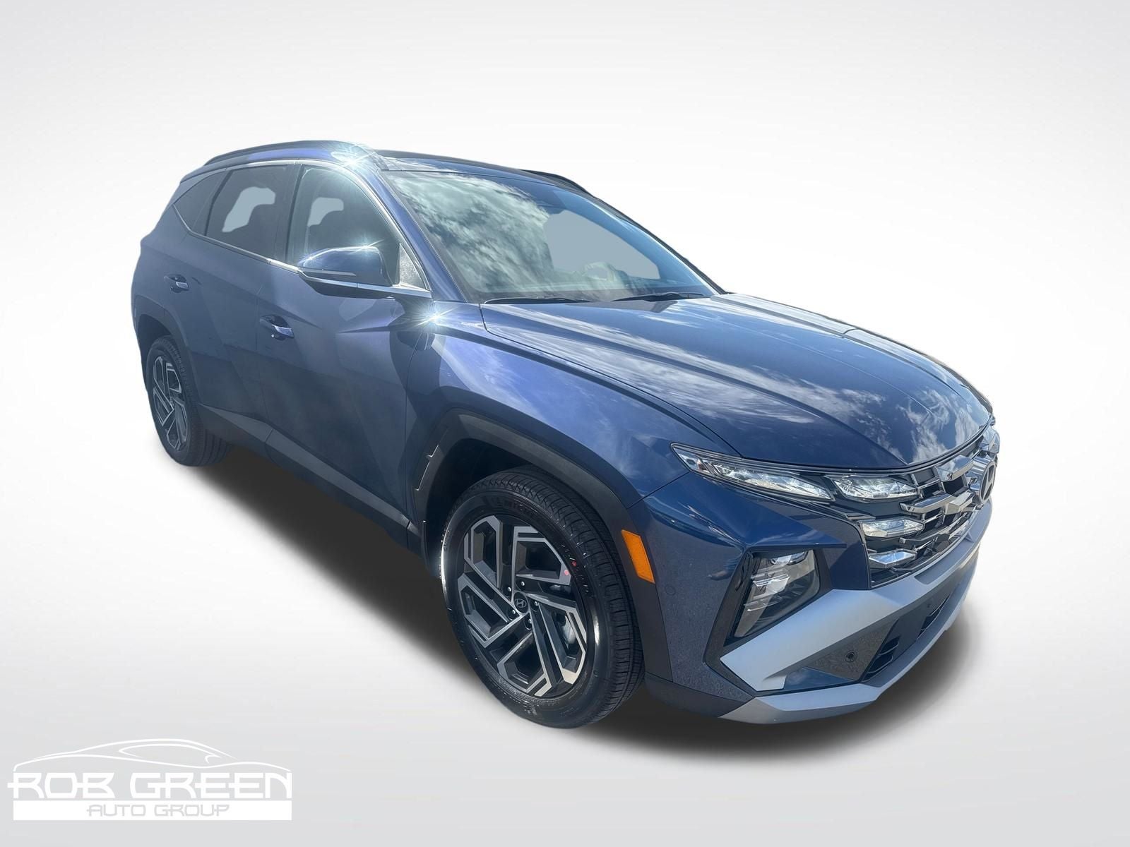 2026 Hyundai TUCSON Limited in Atlantis Blue — front three-quarter view