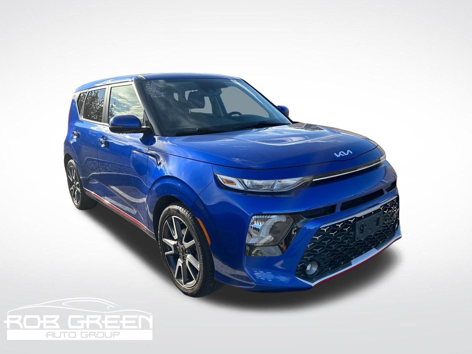 2022 Kia Soul GT-Line in Neptune Blue — front three-quarter view